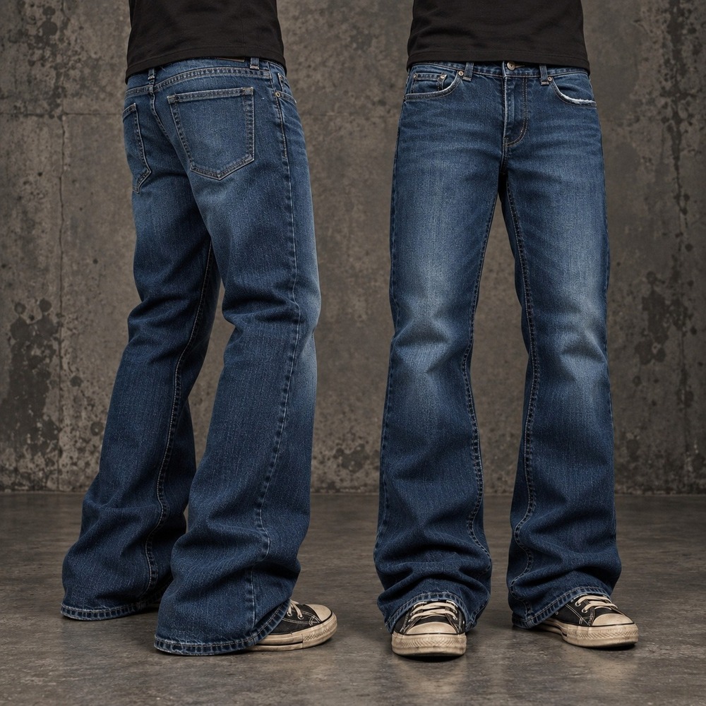 34x30 Faded Blue Bootcut Jeans Y2K 2000s Vintage